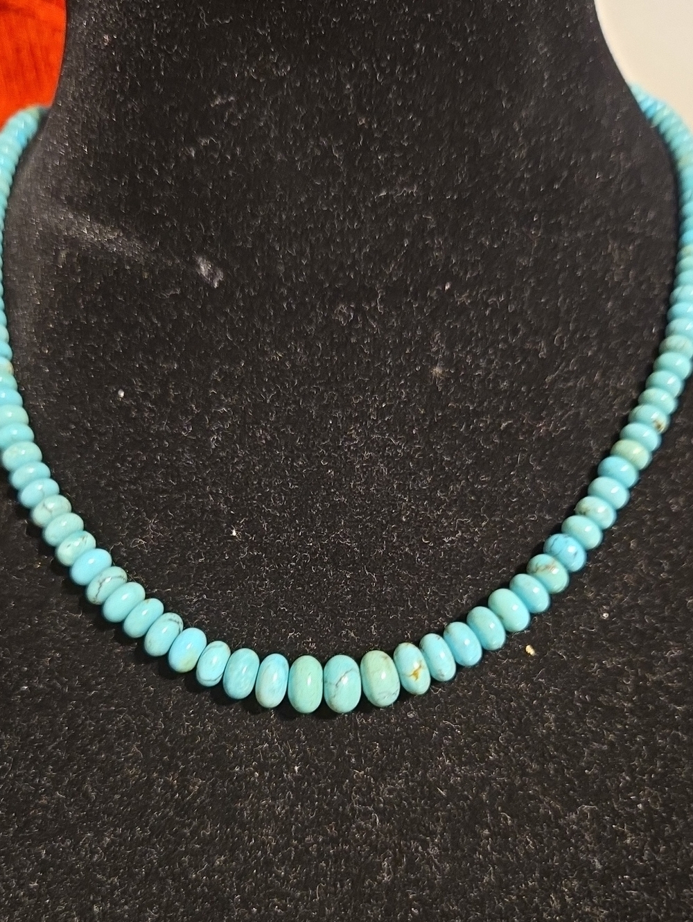 Genuine Graduated Turquoise Beaded Necklace Strand - 17" + 2" Extender
